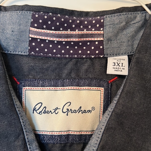 Robert Graham Tailored fit 3X Blue Chambray with Floral front - Picture 5 of 14